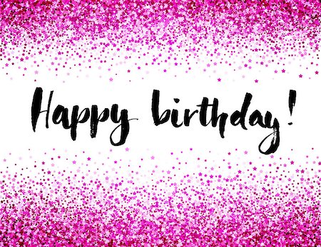 simsearch:400-08786287,k - Birthday card with letterin and pink glitter background. Vector illustration. Foto de stock - Super Valor sin royalties y Suscripción, Código: 400-08787403