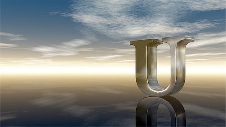 simsearch:400-08735464,k - metal uppercase letter u under cloudy sky - 3d rendering Stockbilder - Microstock & Abonnement, Bildnummer: 400-08787424