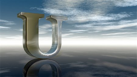 simsearch:400-08735464,k - metal uppercase letter u under cloudy sky - 3d rendering Stockbilder - Microstock & Abonnement, Bildnummer: 400-08787426