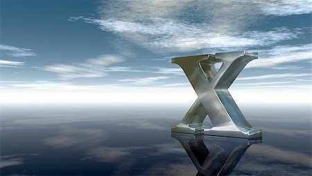 simsearch:400-08733500,k - metal uppercase letter x under cloudy sky - 3d rendering Stockbilder - Microstock & Abonnement, Bildnummer: 400-08787436