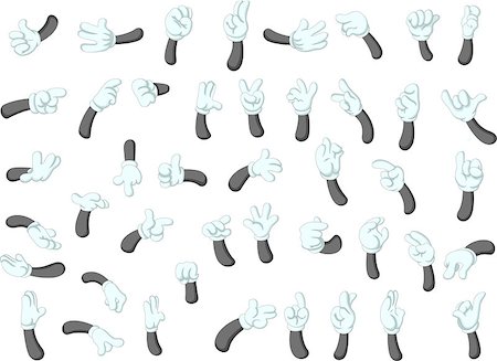simsearch:400-04955160,k - vector illustration of collection hand cartoon with different gestures Stock Photo - Budget Royalty-Free & Subscription, Code: 400-08787497