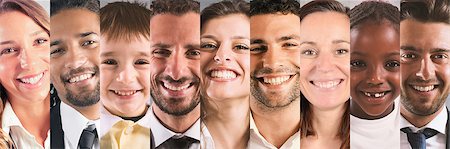 people faces crowd - Banner of the people with smiling expression Stock Photo - Budget Royalty-Free & Subscription, Code: 400-08787785