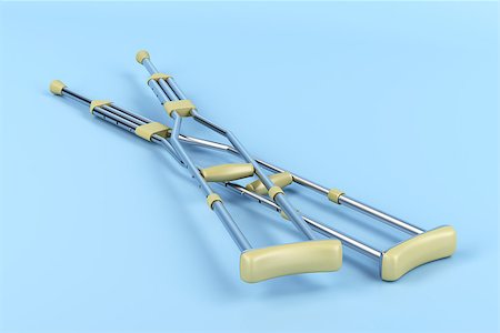 simsearch:400-07976358,k - Pair of underarm crutches on blue background Stock Photo - Budget Royalty-Free & Subscription, Code: 400-08787838
