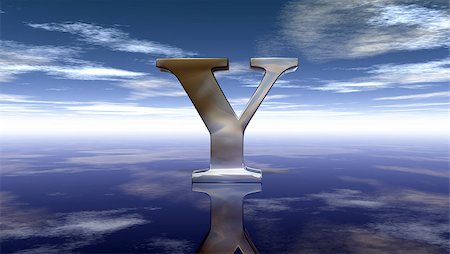 simsearch:400-08733500,k - metal uppercase letter y under cloudy sky - 3d rendering Stockbilder - Microstock & Abonnement, Bildnummer: 400-08787946