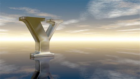 simsearch:400-08733500,k - metal uppercase letter y under cloudy sky - 3d rendering Stockbilder - Microstock & Abonnement, Bildnummer: 400-08787947