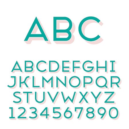 simsearch:400-08793078,k - Handmade sans-serif font. Regular 3d-extruded type. Main glyph and 3d extruded part placed in separate layers of vector file. Stockbilder - Microstock & Abonnement, Bildnummer: 400-08787958