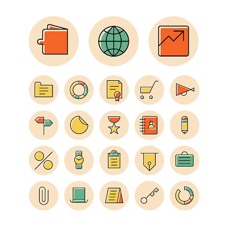 employment icons - Thin line icons for business, finance and banking. Vector illustration. Stock Photo - Budget Royalty-Free & Subscription, Code: 400-08787976