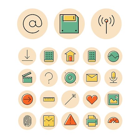 simsearch:400-08257177,k - Thin line icons for user inteface and technology. Vector illustration. Stock Photo - Budget Royalty-Free & Subscription, Code: 400-08787982