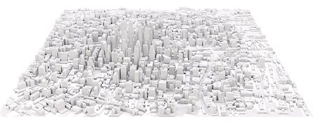 White modern city. Isolated on white. 3D rendering Stock Photo - Budget Royalty-Free & Subscription, Code: 400-08788074