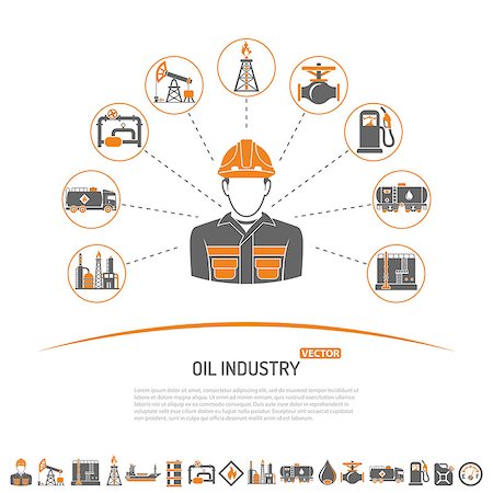 simsearch:400-04422795,k - Oil industry extraction production and transportation oil and petrol Concept Two Color Icons Set with oilman, rig and barrels. Isolated vector illustration. Photographie de stock - Aubaine LD & Abonnement, Code: 400-08788253