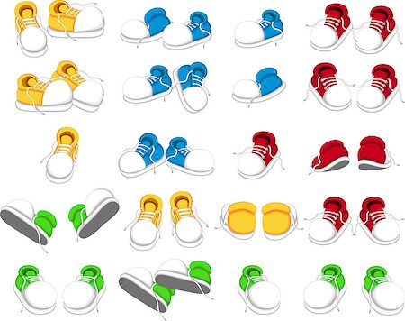 shopping basket - vector illustration of collection shoes cartoon Foto de stock - Super Valor sin royalties y Suscripción, Código: 400-08788843