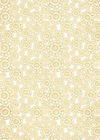 Gold foil background with decorative doodle pattern. Analog illustration. Stock Photo - Budget Royalty-Free & Subscription, Code: 400-08788916