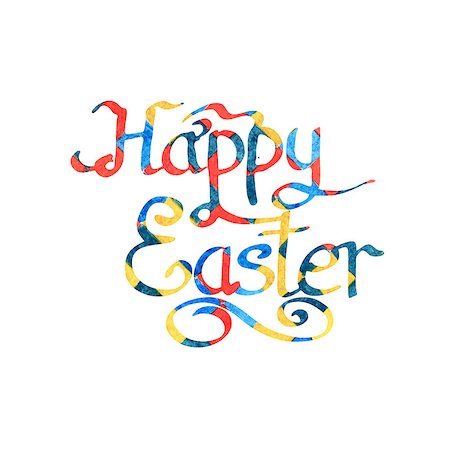 simsearch:400-08818102,k - Happy Easter Watercolor Text. Isolated on White Background. Easter Design Element for Your Works Stock Photo - Budget Royalty-Free & Subscription, Code: 400-08788978