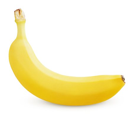 simsearch:400-08900179,k - Single ripe yellow banana isolated on white background with clipping path Photographie de stock - Aubaine LD & Abonnement, Code: 400-08789063