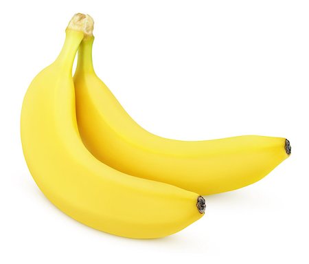 simsearch:400-08900179,k - Two ripe yellow bananas isolated on white background with clipping path Photographie de stock - Aubaine LD & Abonnement, Code: 400-08789084