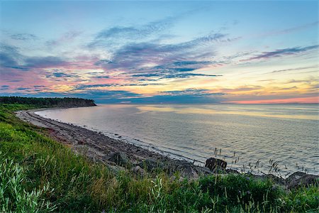 Sunset at Northumberland Strait near the Confederation Bridge mainland New Brunswick Stockbilder - Microstock & Abonnement, Bildnummer: 400-08789238
