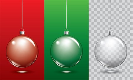 pomo - Vector christmas glass ball on transparent background. Xmas ball decoration template can use any colour background Stock Photo - Budget Royalty-Free & Subscription, Code: 400-08789482