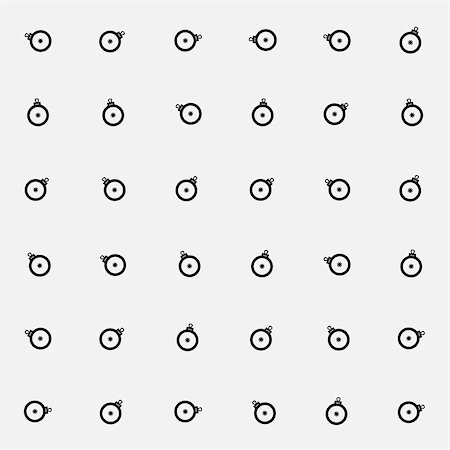 Vector minimalist monochrome black and white pattern new year toy. Stock Photo - Budget Royalty-Free & Subscription, Code: 400-08789564