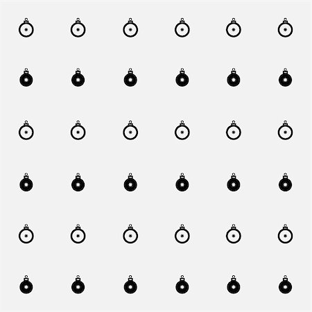 Vector minimalist monochrome black and white pattern new year toy. Stock Photo - Budget Royalty-Free & Subscription, Code: 400-08789563