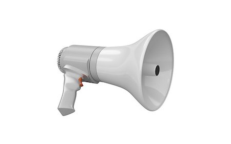 Megaphone 3D rendering isolated on white background Stock Photo - Budget Royalty-Free & Subscription, Code: 400-08789655