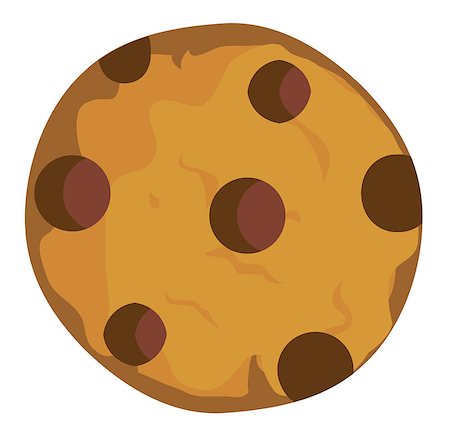 Vector illustration of a chocolate chip cookie Stock Photo - Budget Royalty-Free & Subscription, Code: 400-08789732