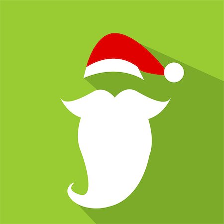 Flat Design Vector Santa Claus Face Stock Photo - Budget Royalty-Free & Subscription, Code: 400-08789890