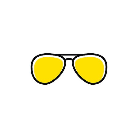 Vector aviator sunglasses icon. Minimal vacation design Stock Photo - Budget Royalty-Free & Subscription, Code: 400-08789977