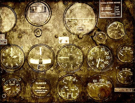 simsearch:400-07933124,k - Grunge background with paper texture and retro control panel in a war plane cockpit Stock Photo - Budget Royalty-Free & Subscription, Code: 400-08780041
