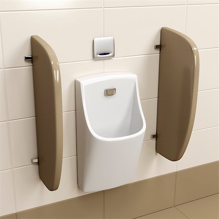 Modern sensor operated urinal on brown tiles in the public restroom Stock Photo - Budget Royalty-Free & Subscription, Code: 400-08794034