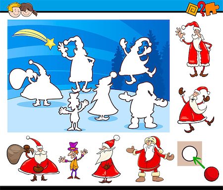 simsearch:400-08919841,k - Cartoon Illustration of Educational Activity for Preschool Children with Santa Claus Characters on Christmas Time Stockbilder - Microstock & Abonnement, Bildnummer: 400-08794172