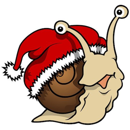 simsearch:400-04162983,k - Happy Snail with Santa Hat - Cheerful Christmas Cartoon Illustration, Vector Foto de stock - Super Valor sin royalties y Suscripción, Código: 400-08794368