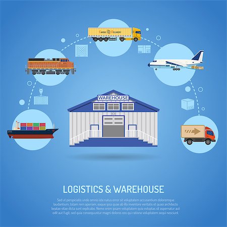simsearch:400-09154573,k - Warehouse and logistics concept with flat Icons Set for marketing and advertising with storage, delivery, truck, tanker and air cargo. vector illustration Foto de stock - Super Valor sin royalties y Suscripción, Código: 400-08794397