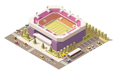 football court images - Vector isometric low poly football stadium Stock Photo - Budget Royalty-Free & Subscription, Code: 400-08794679