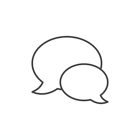 Speech bubbles thin line icon on white background Stock Photo - Budget Royalty-Free & Subscription, Code: 400-08794880