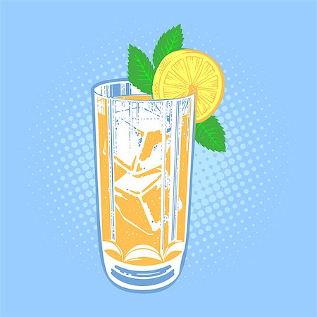 simsearch:400-07555096,k - Drink with lime, mint and ice. Cool mint leaf refreshing summer ingredient lime drink. Vector fresh lime drink cold ice cocktail tropical fresh citrus water. Alcohol sweet slice food lemonade. Stock Photo - Budget Royalty-Free & Subscription, Code: 400-08795126