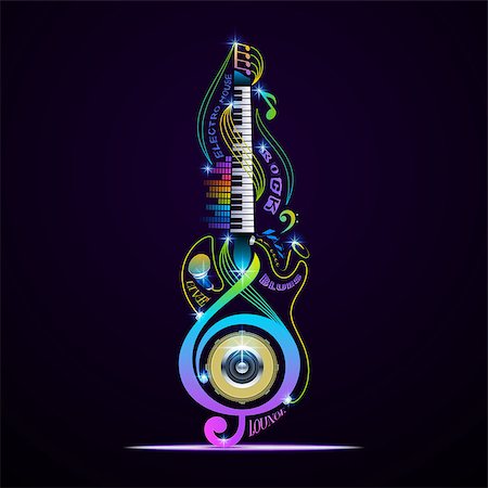 party sax images - Colorful musical instruments collage. Vector concept for live, rock, jazz, blues, lounge, electronic. Stock Photo - Budget Royalty-Free & Subscription, Code: 400-08795700