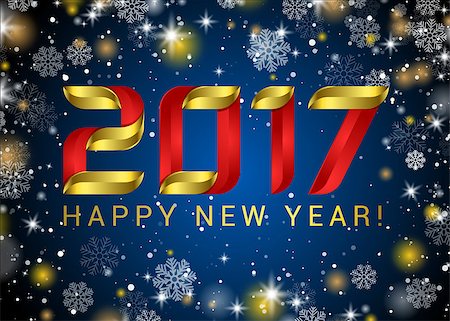 Abstract glowing golden blur snow vector background for text, type, quote. Happy New Year 2017 gold glitter new year background for banner, poster, web, header. Stockbilder - Microstock & Abonnement, Bildnummer: 400-08795743