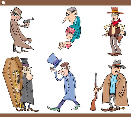 funny retro groups - Cartoon Illustration Set of Wild West People Characters Foto de stock - Super Valor sin royalties y Suscripción, Código: 400-08795785