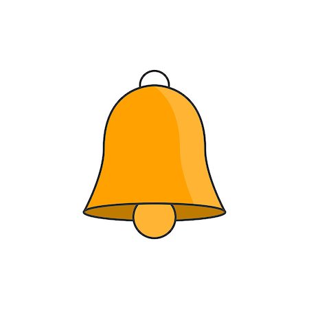 Bell thin flat line icon on white background Stockbilder - Microstock & Abonnement, Bildnummer: 400-08795861