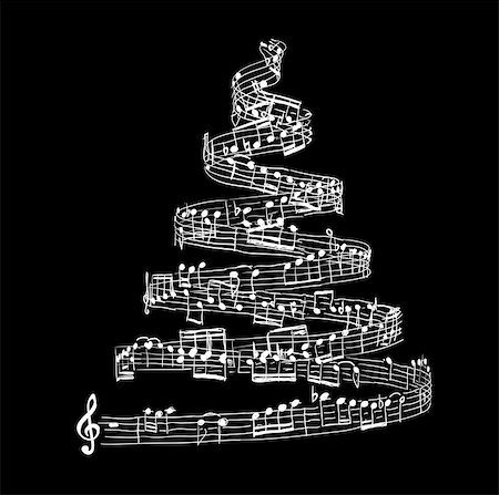 simsearch:400-04858997,k - Christmas tree from music notes. Vector illustration Stock Photo - Budget Royalty-Free & Subscription, Code: 400-08795875