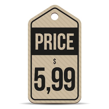 Price tag brown paper vector Stock Photo - Budget Royalty-Free & Subscription, Code: 400-08796287