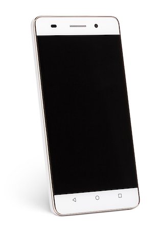 simsearch:400-08404609,k - Modern touch screen smartphone with black screen isolated on white background with clipping path Stock Photo - Budget Royalty-Free & Subscription, Code: 400-08796340