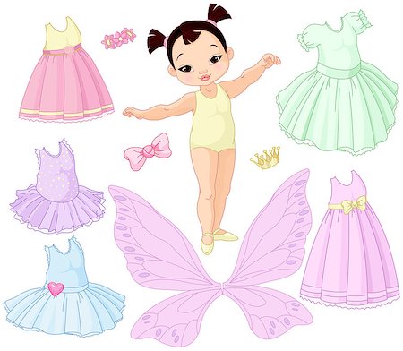 doll dress bodies - Paper baby girl doll with different fairy, ballet and princess dresses Stock Photo - Budget Royalty-Free & Subscription, Code: 400-08796635