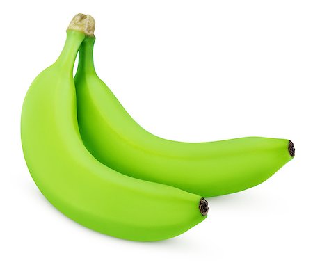 simsearch:400-08900179,k - Two green bananas isolated on white background with clipping path Photographie de stock - Aubaine LD & Abonnement, Code: 400-08796651