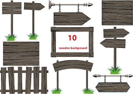 sharpner (artist) - set of several old wooden signs, backgrounds and pointers Stockbilder - Microstock & Abonnement, Bildnummer: 400-08796767