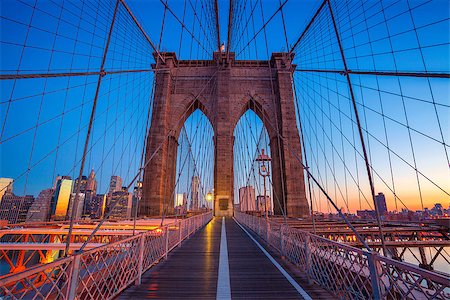 suspension cable - Cityscape image of Brooklyn Bridge with Manhattan skyline in the background. Stock Photo - Budget Royalty-Free & Subscription, Code: 400-08796807