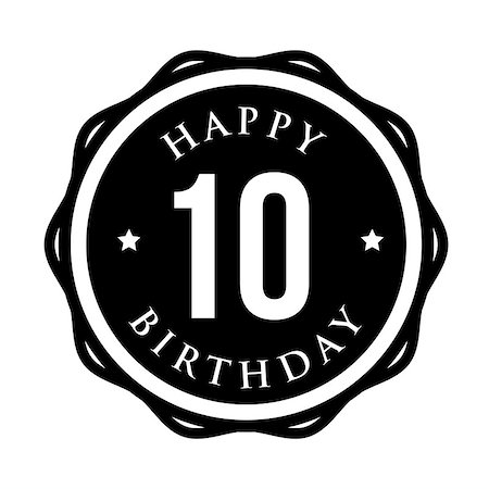 Ten years happy birthday badge ribbon Foto de stock - Super Valor sin royalties y Suscripción, Código: 400-08796821