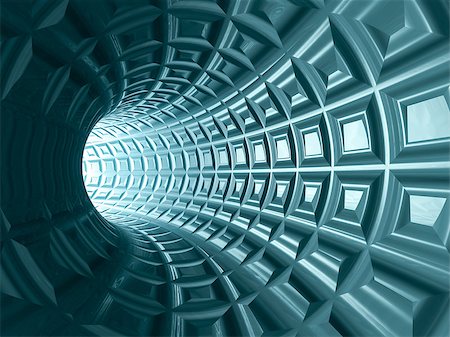 A tungsten blue tiled tunnel, 3D illustration. Stock Photo - Budget Royalty-Free & Subscription, Code: 400-08790139
