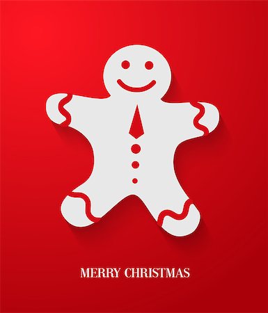 Christmas card with gingerbread. Vector illustration. Stock Photo - Budget Royalty-Free & Subscription, Code: 400-08790571