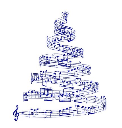 simsearch:400-04858997,k - Christmas tree from music notes. Vector illustration Stock Photo - Budget Royalty-Free & Subscription, Code: 400-08790584